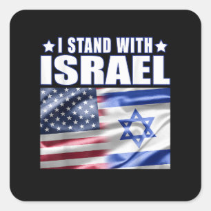 Unterstütze Israel Ich stehe hinter Israel Quadratischer Aufkleber