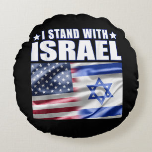 Unterstütze Israel Ich stehe hinter Israel Rundes Kissen