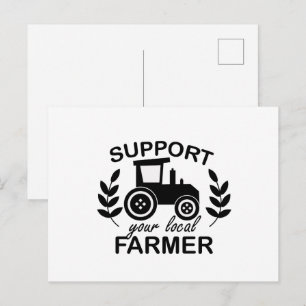 Unterstütze lokale Bauern Wortkunst Postkarte