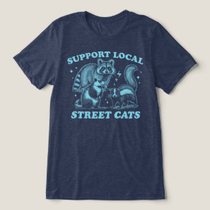 Unterstütze lokale Straßenkatzen Waschbär Opossum  Tri-Blend Shirt