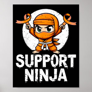 Unterstütze Ninja Multiple Sklerose Bewusstsein Or Poster