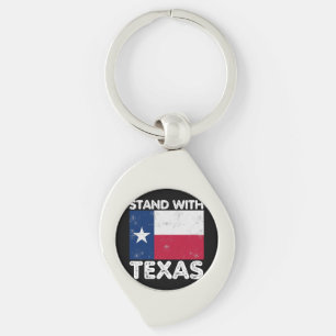 Unterstütze Texas Ich stehe mit Texas Texan Flagge Schlüsselanhänger