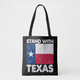 Unterstütze Texas Ich stehe mit Texas Texan Flagge Tasche