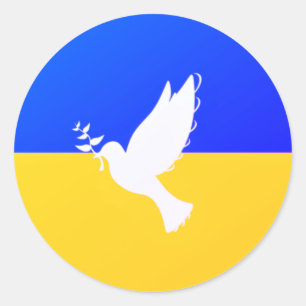 Unterstütze Ukraine Aufkleber Friedens Taube Ukrai