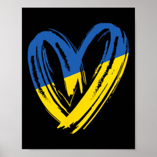 Unterstütze Ukraine-Flagge Herz Anti-Krieg Frieden Poster