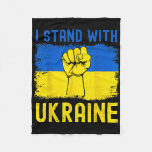 Unterstütze Ukraine-Flagge Ich stehe mit Ukraine  Fleecedecke