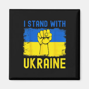 Unterstütze Ukraine-Flagge Ich stehe mit Ukraine  Magnet