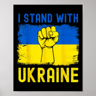 Unterstütze Ukraine-Flagge Ich stehe mit Ukraine  Poster