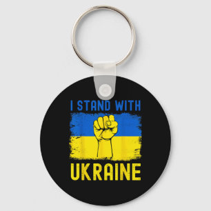 Unterstütze Ukraine-Flagge Ich stehe mit Ukraine Schlüsselanhänger