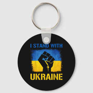 Unterstütze Ukraine-Flagge Ich stehe mit Ukraine  Schlüsselanhänger