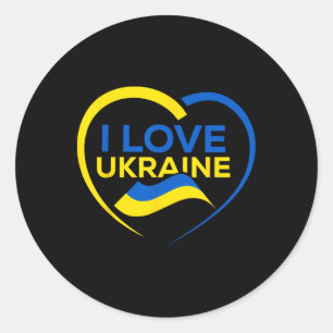 Unterstütze Ukraine Flagge Shirt Ich liebe Ukraine Runder Aufkleber