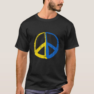 Unterstütze Ukraine Friedenszeichen Ukraine-Flagge T-Shirt