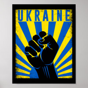 Unterstütze Ukraine Hand Faust Ukraine Widerstehen Poster