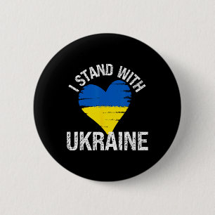 Unterstütze Ukraine Herz Flagge Stehe mit Ukraine Button