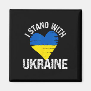 Unterstütze Ukraine Herz Flagge Stehe mit Ukraine Magnet