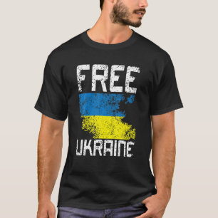 Unterstütze Ukraine Ich stehe mit Ukraine-Flagge F T-Shirt