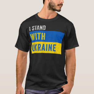 Unterstütze Ukraine Ich stehe mit Ukraine Flagge T-Shirt