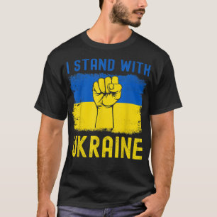 Unterstütze Ukraine Ich stehe mit Ukraine Flagge T-Shirt