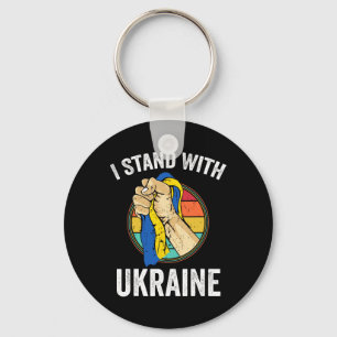 Unterstütze Ukraine Ich stehe mit Ukraine Retro Uk Schlüsselanhänger