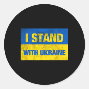 Unterstütze Ukraine Ich stehe mit Ukraine Ukrainis Runder Aufkleber