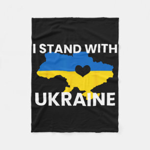 Unterstütze Ukraine Karte Herz Stehe Zusammen Ukra Fleecedecke