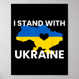 Unterstütze Ukraine Karte Herz Stehe Zusammen Ukra Poster