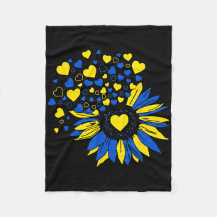 Unterstütze Ukraine Sonnenblume Ukrainische Flagge Fleecedecke