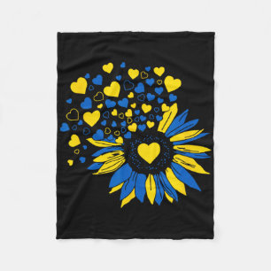 Unterstütze Ukraine Sonnenblume Ukrainische Flagge Fleecedecke