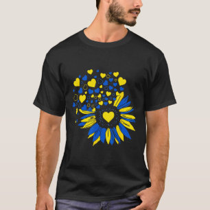 Unterstütze Ukraine Sonnenblume Ukrainische Flagge T-Shirt