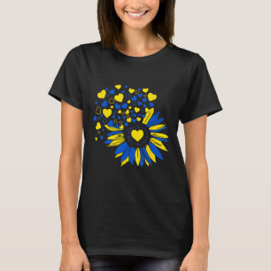 Unterstütze Ukraine Sonnenblume Ukrainische Flagge T-Shirt