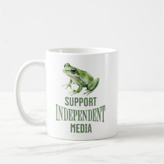 Unterstütze unabhängige Medien Wasserfarbe Frosch Kaffeetasse