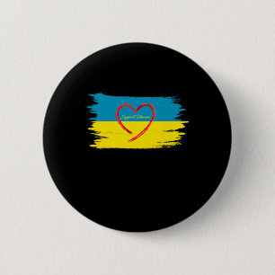 Unterstütze Zalensky Liebe Ukraine Flagge Herz  Button