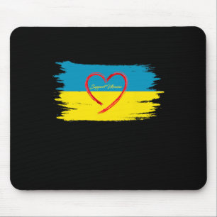 Unterstütze Zalensky Liebe Ukraine Flagge Herz  Mousepad