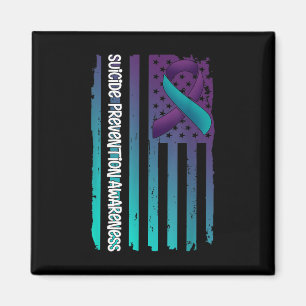 Unterstützen Sie American Flag Ribbon Selbstmordbe Magnet