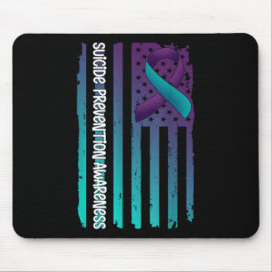 Unterstützen Sie American Flag Ribbon Suizidbewuss Mousepad