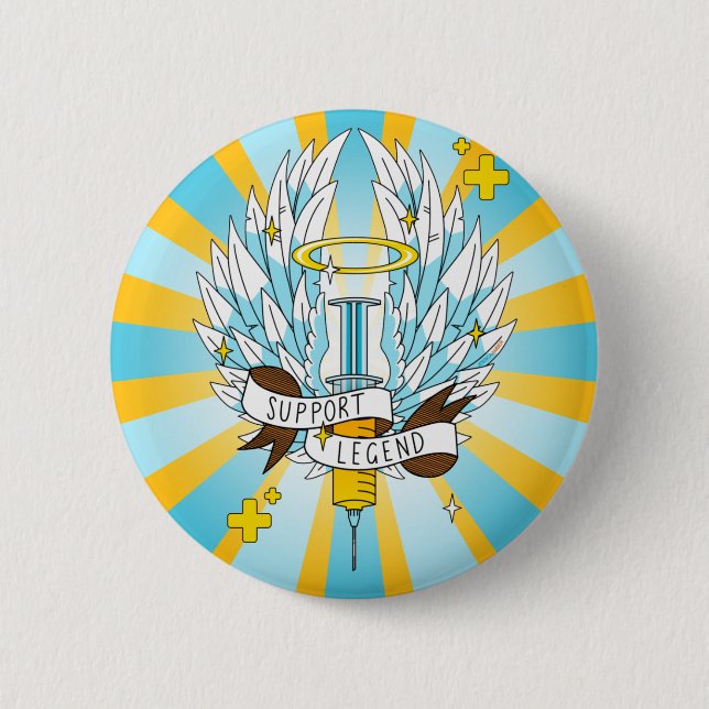Unterstützen Sie den Legend Gamer Yellow Wingsprit Button (Vorderseite)