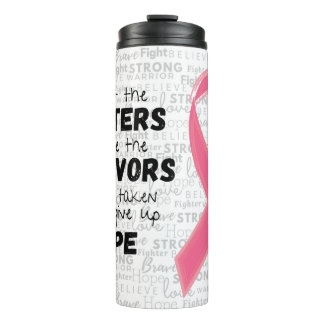 Unterstützen Sie die Kämpfer mit rosa Schleife Thermosbecher