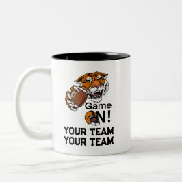 Unterstützen Sie Ihr Fußballteam Tiger Power Zweifarbige Tasse