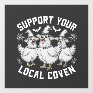 Unterstützen Sie Ihr lokales Coven Rooster Hallowe Fensteraufkleber