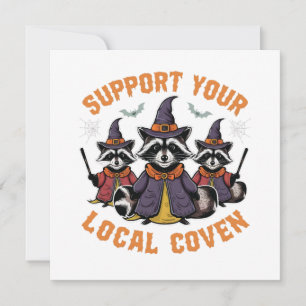 Unterstützen Sie Ihr lokales Coven Spooky Raccoon  Einladung
