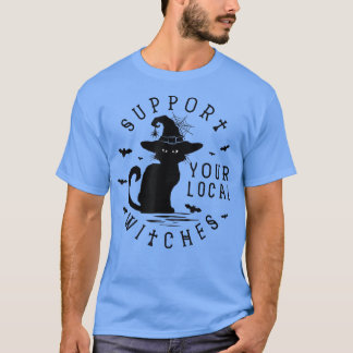 Unterstützen Sie Ihr lokales Hexen-Cat-Ghost-Outfi T-Shirt