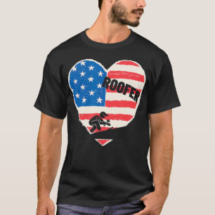 Unterstützen Sie Ihr lokales Roofer USA Flag Patri T-Shirt