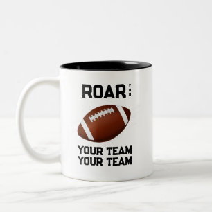 Unterstützen Sie Ihre Fußballmannschaft und Ihre R Zweifarbige Tasse