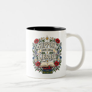 Unterstützen Sie Ihre lokale Bibliothek Zweifarbige Tasse