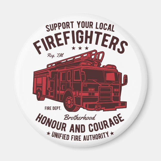 Unterstützen Sie Ihre lokalen Feuerwehren Magnet (Vorne)