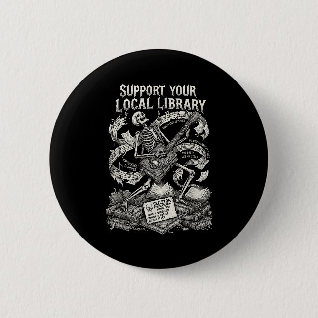 Unterstützen Sie Ihre örtliche Bibliothek-Goth-Buc Button (Vorderseite)