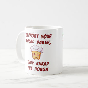 Unterstützen Sie Ihren Bäcker sie kneten den Teig Kaffeetasse