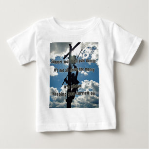 Unterstützen Sie Ihren Lineman Baby T-shirt