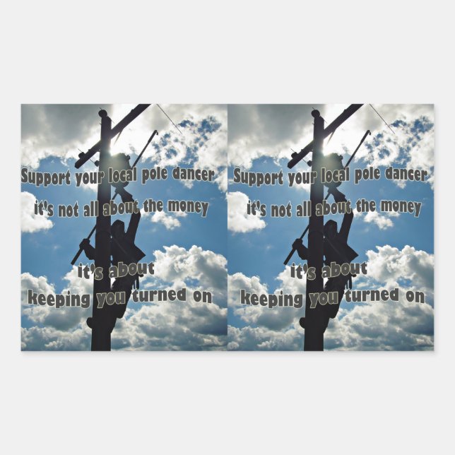 Unterstützen Sie Ihren Lineman Rechteckiger Aufkleber (Vorderseite)