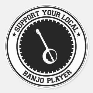Unterstützen Sie Ihren lokalen Banjo-Player Runder Aufkleber
